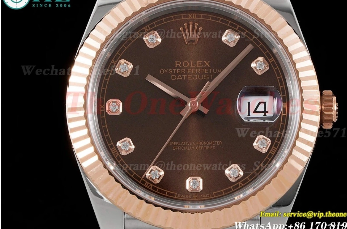41mm Datejust Dia King Brown SS RG Jubilee 126331 904L VR3235 0104